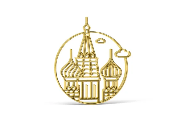 Ícone Cultura Dourada Russo Isolado Fundo Branco Renderização — Fotografia de Stock