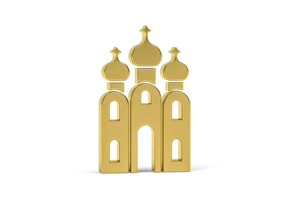 白い背景に隔離された黄金の3Dロシア文化アイコン 3Dレンダリング — ストック写真