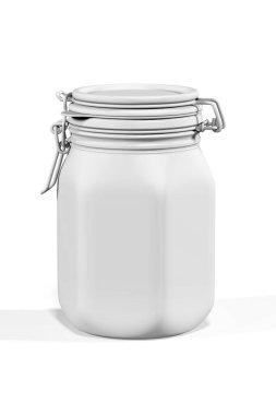 Jar modeli beyaz arkaplanda izole edildi - 3d oluşturma