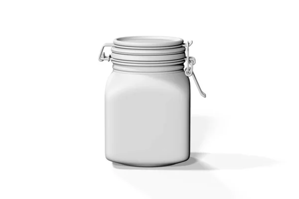 Jar Mockup Elszigetelt Fehér Háttér Render — Stock Fotó