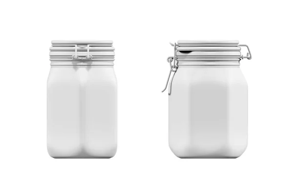 Jar Mockup Elszigetelt Fehér Háttér Render — Stock Fotó