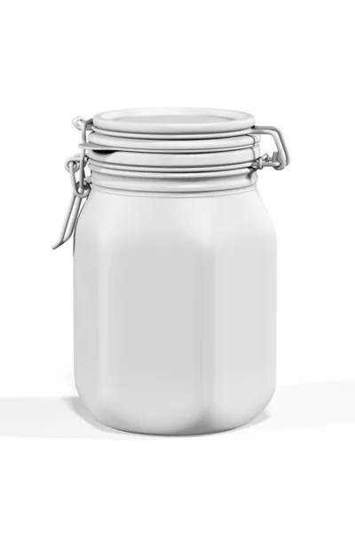 Jar Mockup Isolerad Vit Bakgrund Render — Stockfoto