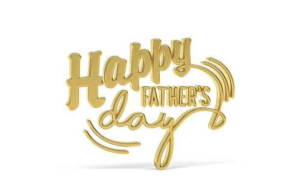 Golden Happy Vatertag Ikone Isoliert Auf Weiß Render — Stockfoto