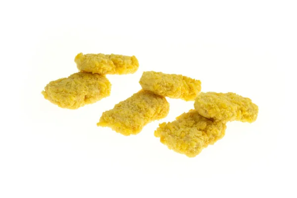 Nuggets Pollo Aislados Sobre Fondo Blanco Packshot —  Fotos de Stock