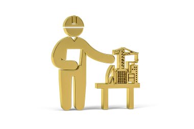 Beyaz arkaplanda izole edilmiş 3D oluşturucu simgesi - 3d oluşturma