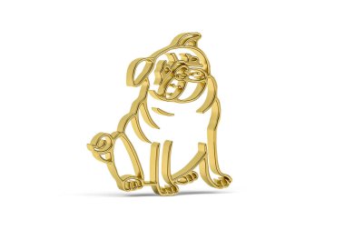 Beyaz arkaplanda izole edilmiş 3d köpek simgesi - 3d oluşturma