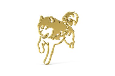 Beyaz arkaplanda izole edilmiş 3d köpek simgesi - 3d oluşturma