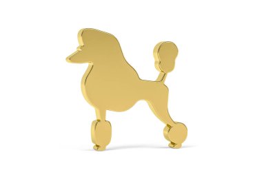 Beyaz arkaplanda izole edilmiş 3d köpek simgesi - 3d oluşturma