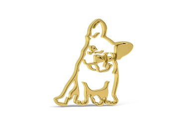 Beyaz arkaplanda izole edilmiş 3d köpek simgesi - 3d oluşturma