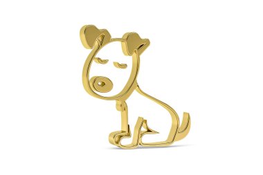 Beyaz arkaplanda izole edilmiş 3d köpek simgesi - 3d oluşturma