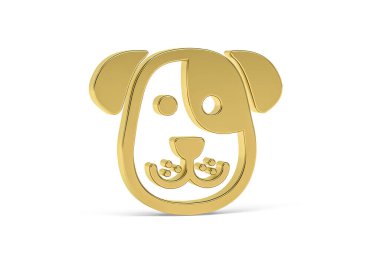 Beyaz arkaplanda izole edilmiş 3d köpek simgesi - 3d oluşturma