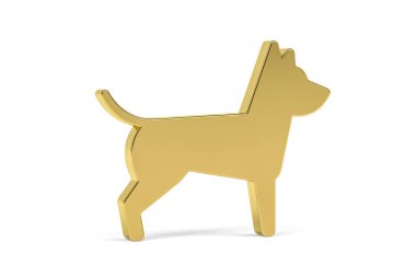 Beyaz arkaplanda izole edilmiş 3d köpek simgesi - 3d oluşturma