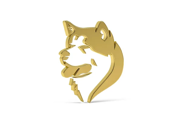 Ícone Cão Dourado Isolado Fundo Branco Renderização — Fotografia de Stock