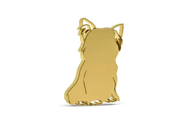 白い背景に隔離された黄金の3D犬のアイコン 3Dレンダリング — ストック写真