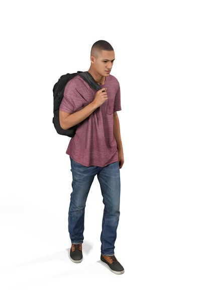Illustration Eines Jungen Schwarzen Mannes Jeans Und Kariertem Hemd Mit — Stockfoto
