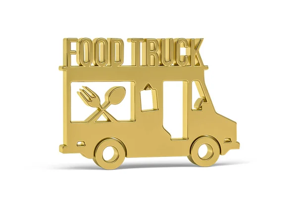 Golden Food Track Icon Isoliert Auf Weißem Hintergrund Render — Stockfoto