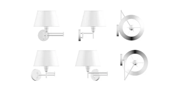 Mockup Lampy Ściennej Izolowane Białym Tle Renderowania — Zdjęcie stockowe