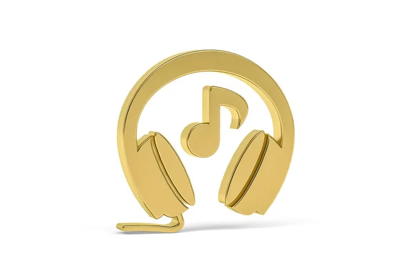 Golden Music Icon Isolated White Background Render — Stock Photo, Image