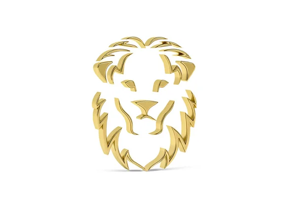 Golden Lion Icon Isolated White Background Render — Stockfoto