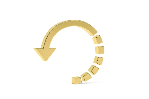 Golden Arrow Icon Isolated White Background Render — Φωτογραφία Αρχείου