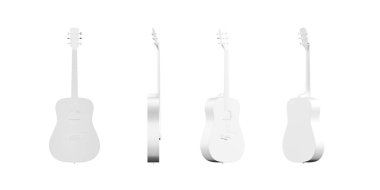 Classical guitar mockup isolated on white background - 3d render
