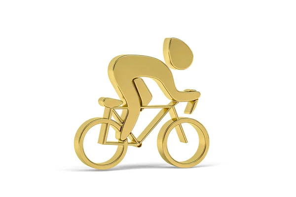 Golden Bicycle Icon Isolated White Background Render — Stok fotoğraf