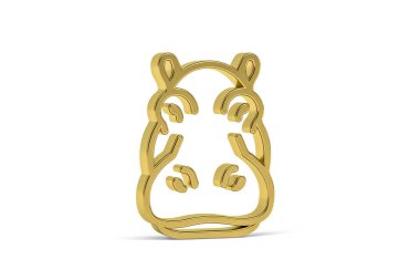 Beyaz arkaplanda izole edilmiş 3d hipopotam simgesi - 3d oluşturma