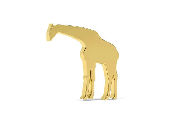 Ícone Girafa Dourada Isolado Fundo Branco Renderização — Fotografia de Stock