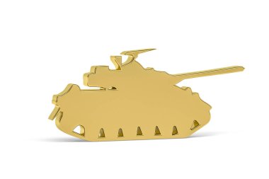 Beyaz arkaplanda izole edilmiş 3D tank simgesi - 3B oluşturma