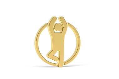 Beyaz arkaplanda izole edilmiş 3D fitness simgesi - 3B oluşturma