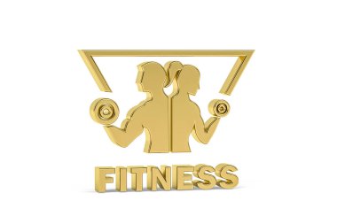 Beyaz arkaplanda izole edilmiş 3D fitness simgesi - 3B oluşturma