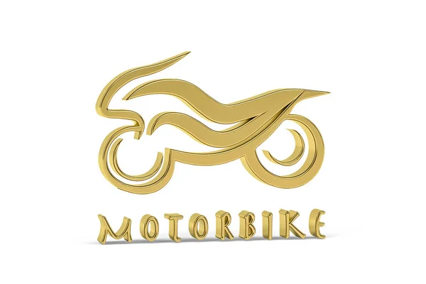 Golden Motorbike Icon Isolated White Background Render — Stock Photo, Image