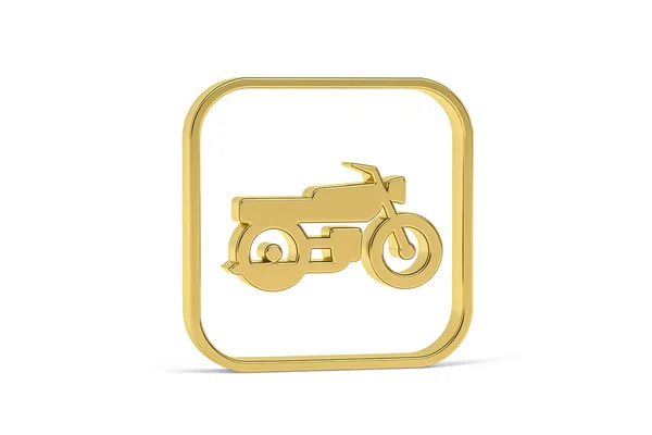 Icono Moto Oro Aislado Sobre Fondo Blanco Render —  Fotos de Stock