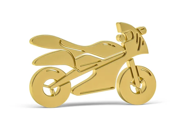 Beyaz Arkaplanda Izole Edilmiş Altın Motosiklet Simgesi Oluşturma — Stok fotoğraf