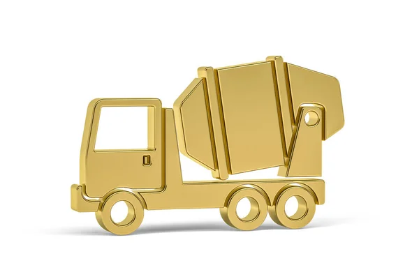 Goldenes Lkw Symbol Isoliert Auf Weißem Hintergrund Render — Stockfoto