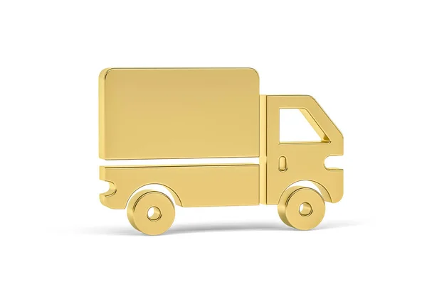 Goldenes Lkw Symbol Isoliert Auf Weißem Hintergrund Render — Stockfoto