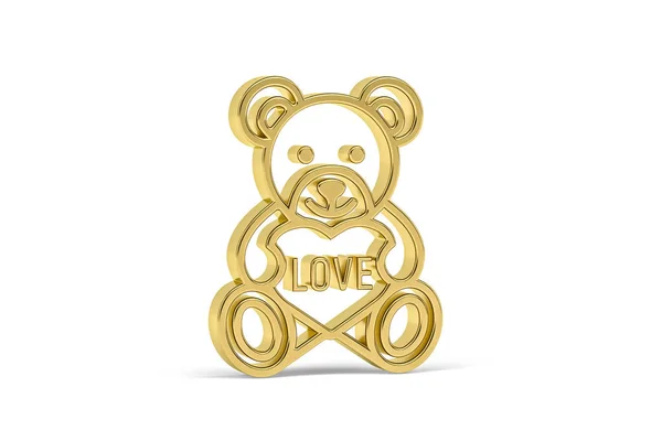 Golden Bear Icon Isolated White Background Render — Stock Photo, Image