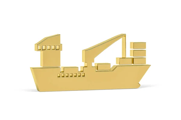 Goldenes Boot Symbol Isoliert Auf Weißem Hintergrund Renderer — Stockfoto