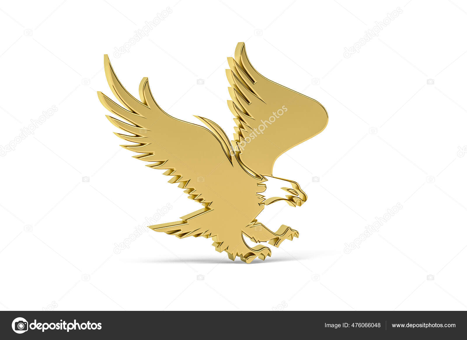 Icono Águila Dorada Aislado Sobre Fondo Blanco Render Ilustración de stock  #476066048 de ©mmstudiomk, image size:1600x1167