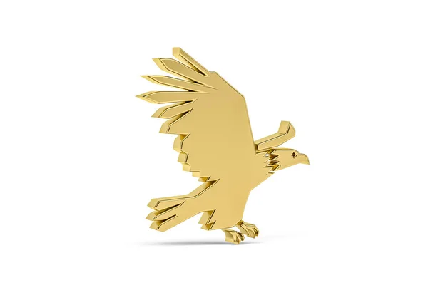 Ícone Águia Dourada Isolado Fundo Branco Renderização — Fotografia de Stock