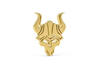 Beyaz arkaplanda izole edilmiş Altın 3d Vikings simgesi - 3d oluşturma