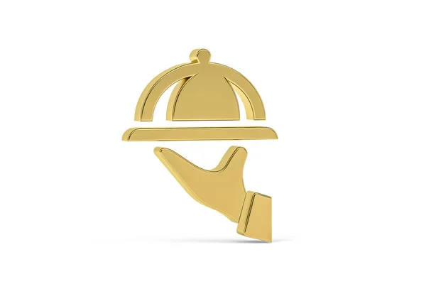 Golden Ober Pictogram Geïsoleerd Witte Achtergrond Render — Stockfoto