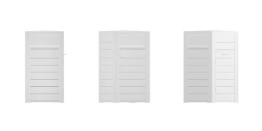 Çöp kutusu beyaz arkaplanda izole edilmiş - 3d oluşturma