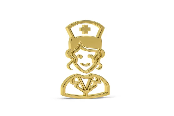 Golden Läkare Ikon Isolerad Vit Bakgrund Render — Stockfoto