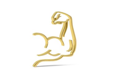 Beyaz arkaplanda izole edilmiş 3D vücut geliştirici simgesi - 3d oluşturma