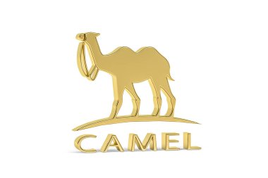 Beyaz arkaplanda izole edilmiş 3d deve simgesi - 3d oluşturma