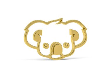 Beyaz arkaplanda izole edilmiş 3d koala simgesi - 3d oluşturma