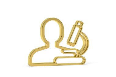 Beyaz arkaplanda izole edilmiş 3D bilim adamı simgesi - 3D görüntüleme