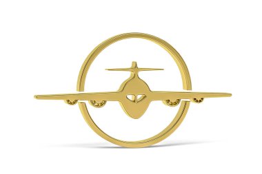 Beyaz arkaplanda izole edilmiş 3d düzlem simgesi - 3d oluşturma