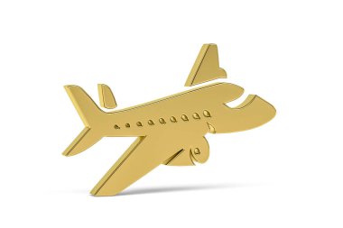 Beyaz arkaplanda izole edilmiş 3d düzlem simgesi - 3d oluşturma
